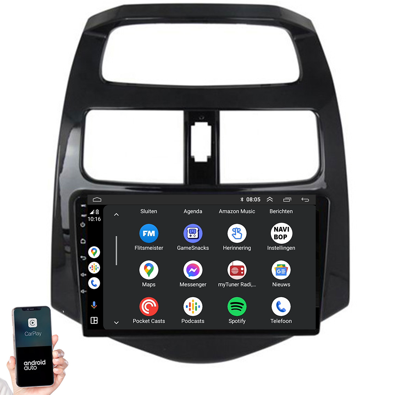 Chevrolet Spark | Autoradio | 2009 t/m 2015 | Android 14 | Apple CarPlay & Android Auto