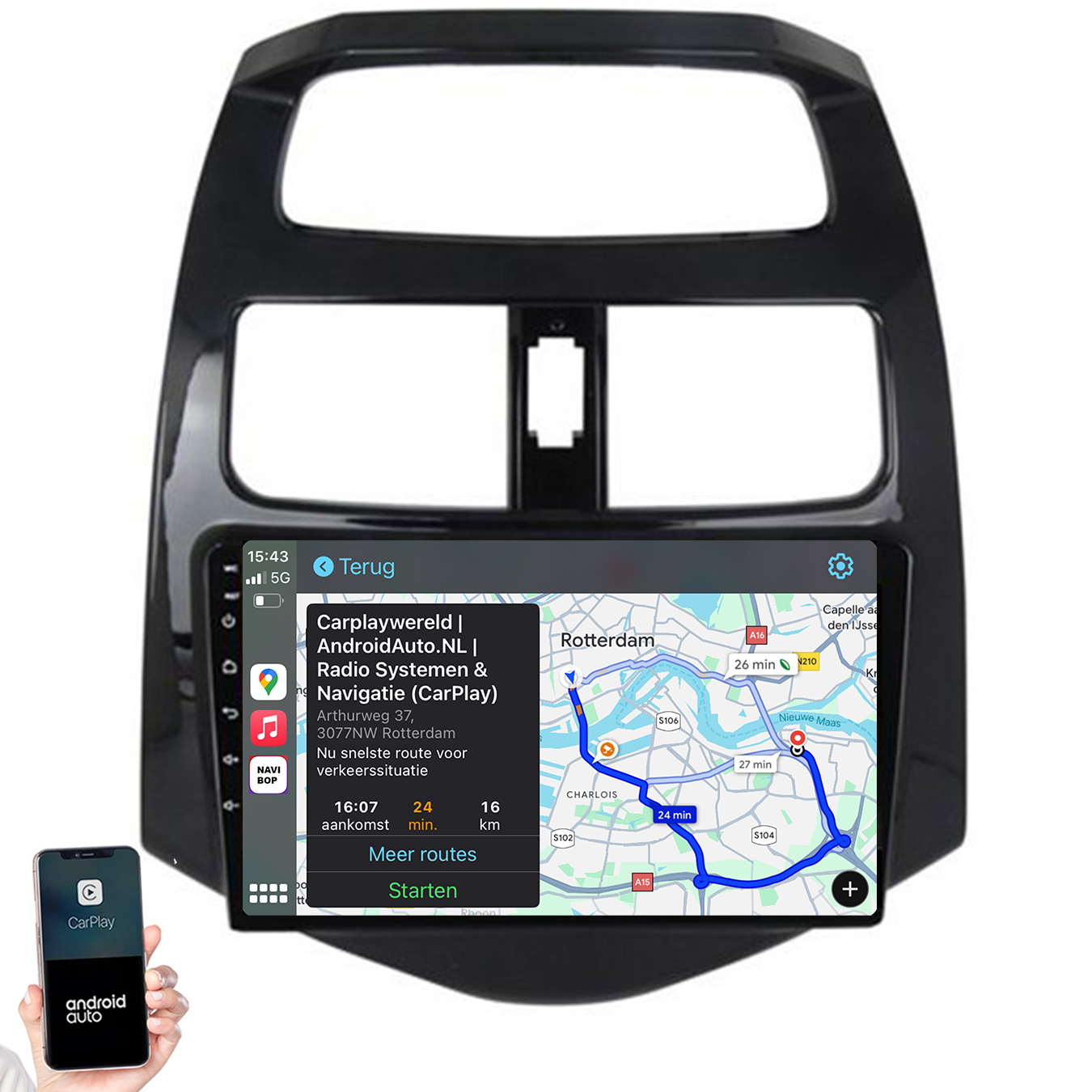 Chevrolet Spark | Autoradio | 2009 t/m 2015 | Android 14 | Apple CarPlay & Android Auto