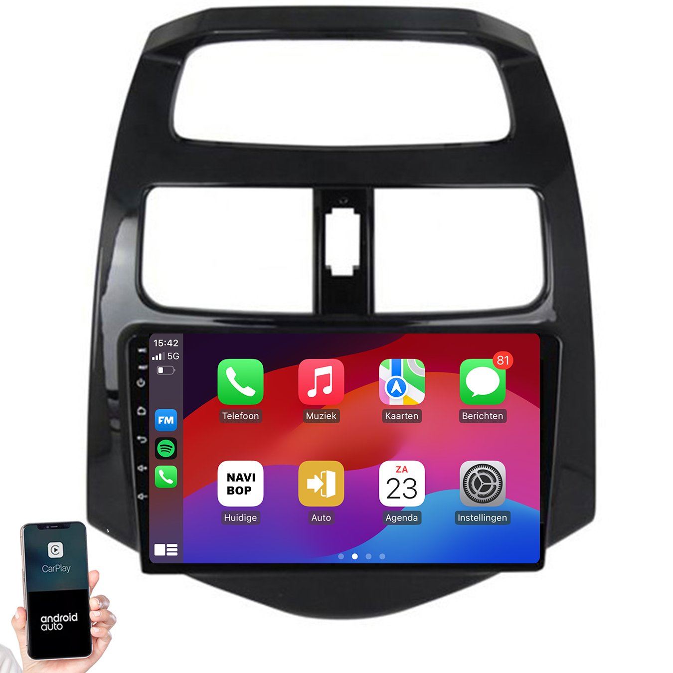 Chevrolet Spark | Autoradio | 2009 t/m 2015 | Android 14 | Apple CarPlay & Android Auto