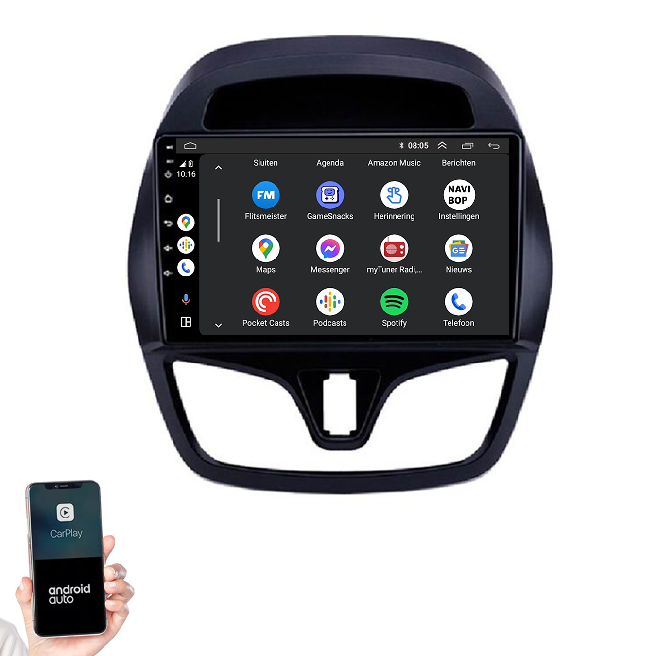 Chevrolet Spark | Autoradio | 2015 t/m 2018 | Android 14 | Apple CarPlay & Android Auto
