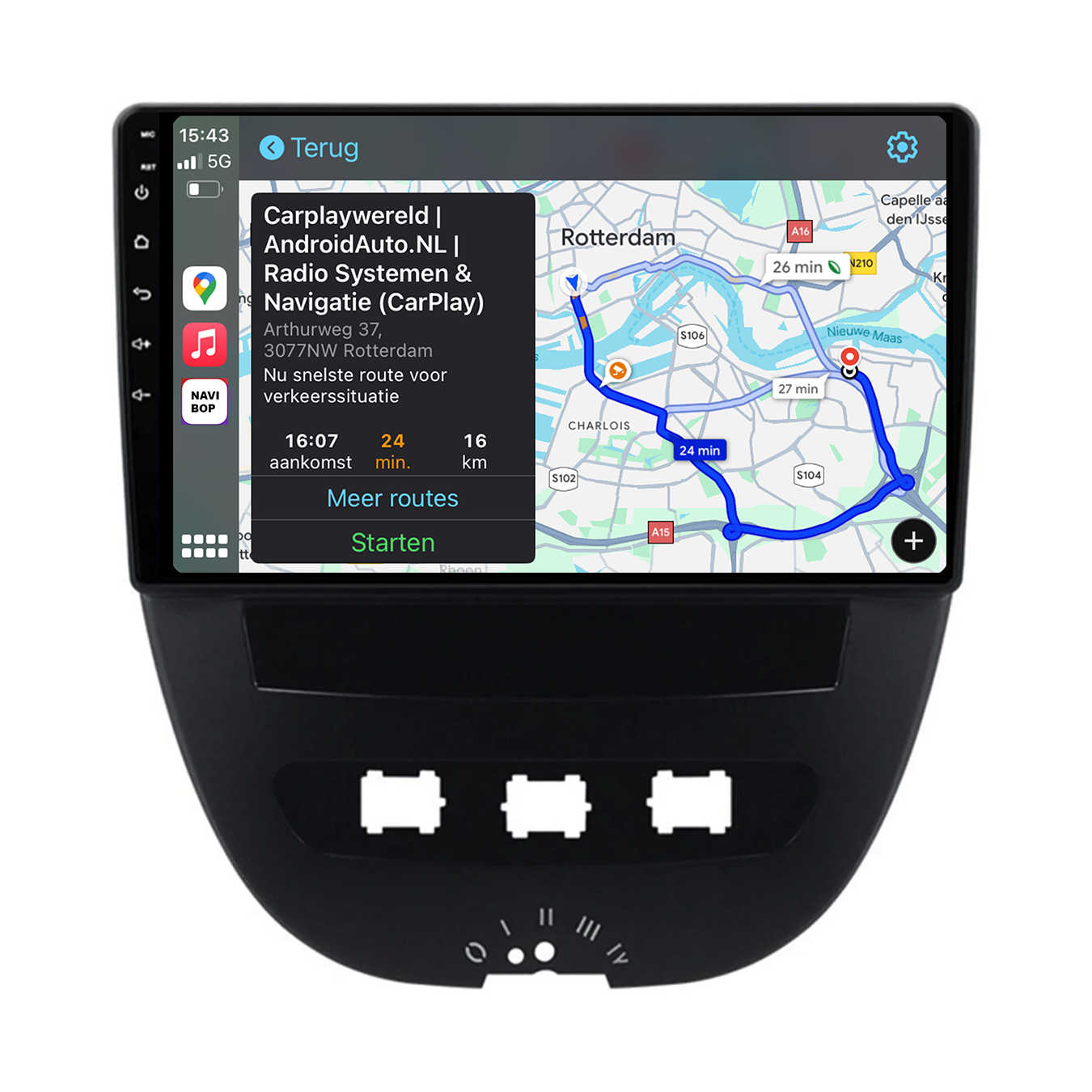 Peugeot 107 | Autoradio | 2005 t/m 2014 | Android 14 | Apple CarPlay & Android Auto