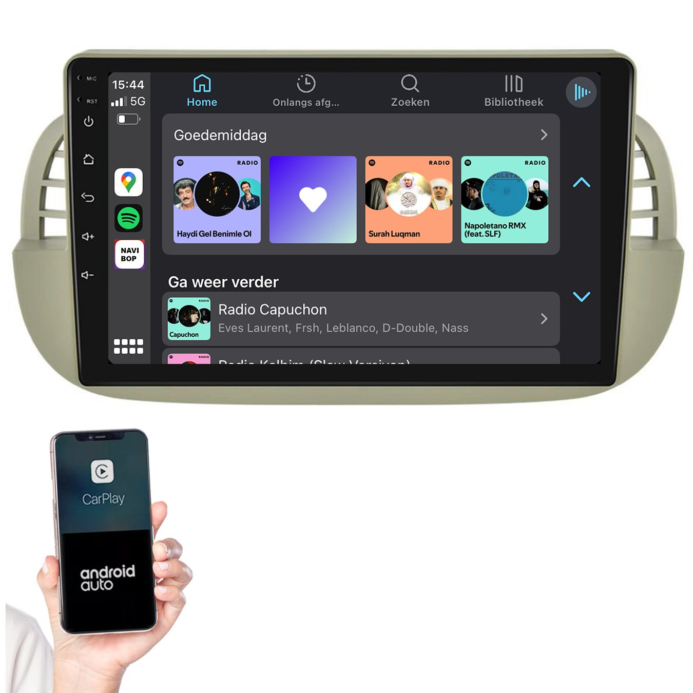 Fiat 500 | Autoradio | 2005 t/m 2017 | Android 14 | Apple CarPlay & Android Auto