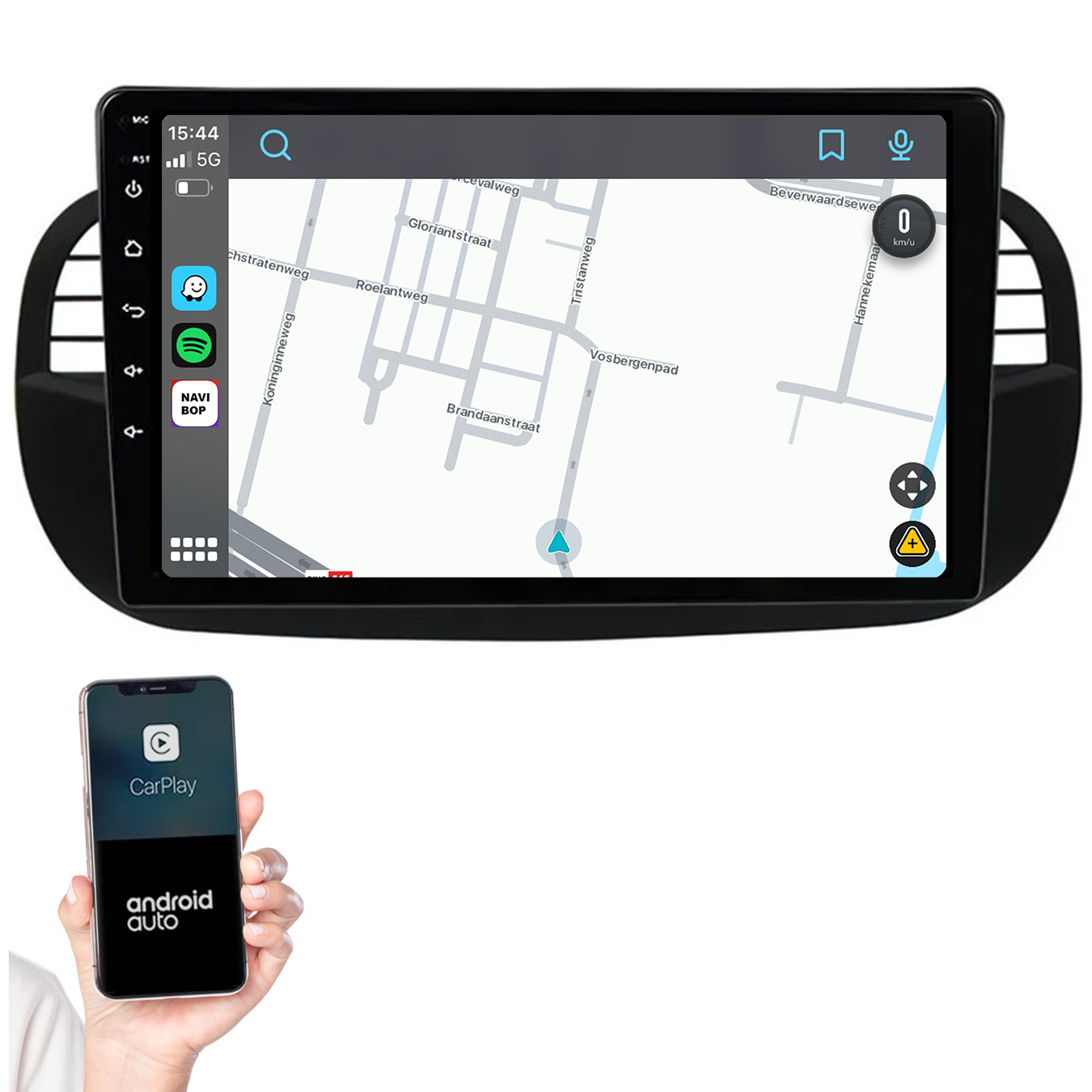 Fiat 500 | Autoradio | 2005 t/m 2017 | Android 14 | Apple CarPlay & Android Auto