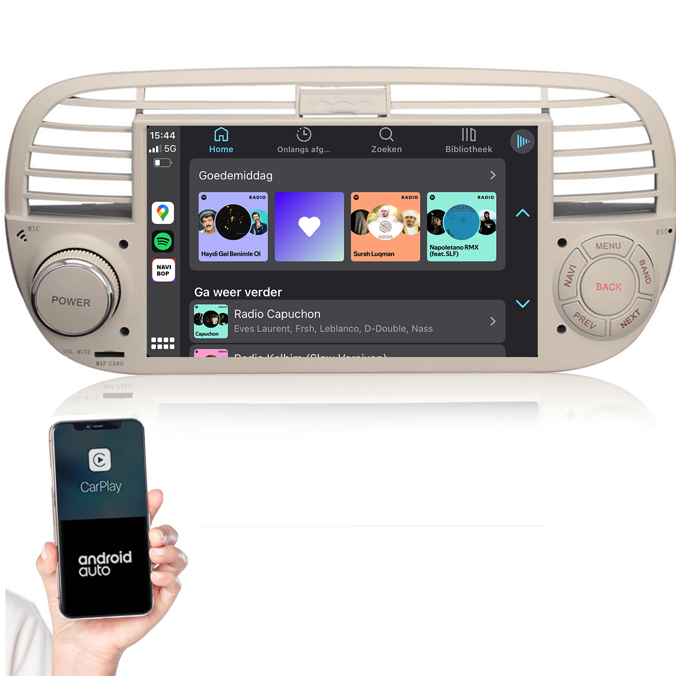 Fiat 500 | Autoradio | 2005 t/m 2017 | Android 14 | Apple CarPlay & Android Auto