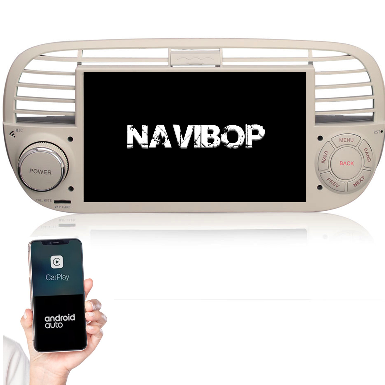 Fiat 500 | Autoradio | 2005 t/m 2017 | Android 14 | Apple CarPlay & Android Auto