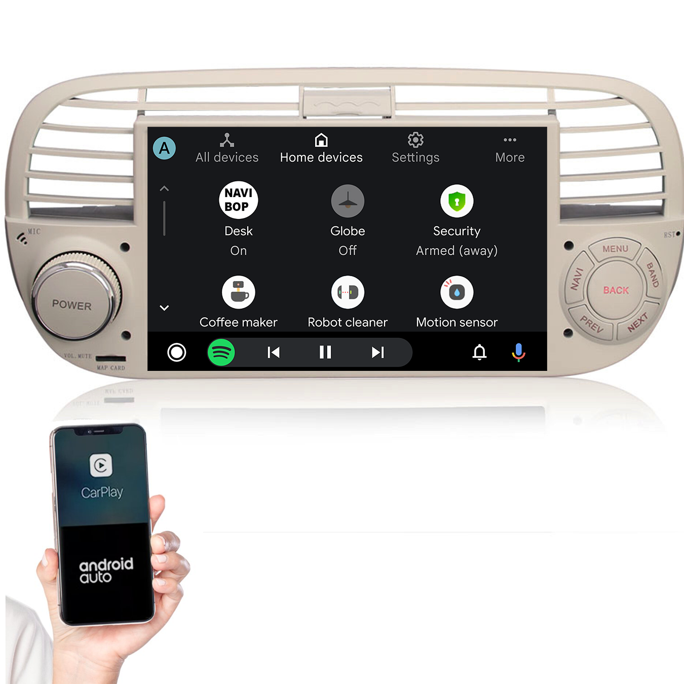 Fiat 500 | Autoradio | 2005 t/m 2017 | Android 14 | Apple CarPlay & Android Auto