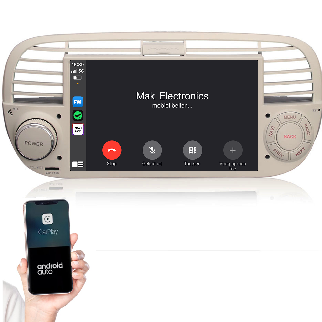 Fiat 500 | Autoradio | 2005 t/m 2017 | Android 14 | Apple CarPlay & Android Auto
