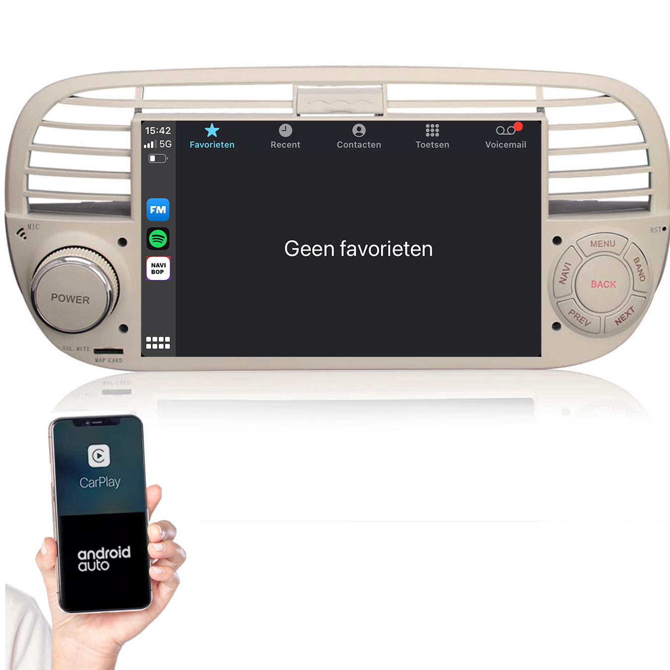 Fiat 500 | Autoradio | 2005 t/m 2017 | Android 14 | Apple CarPlay & Android Auto