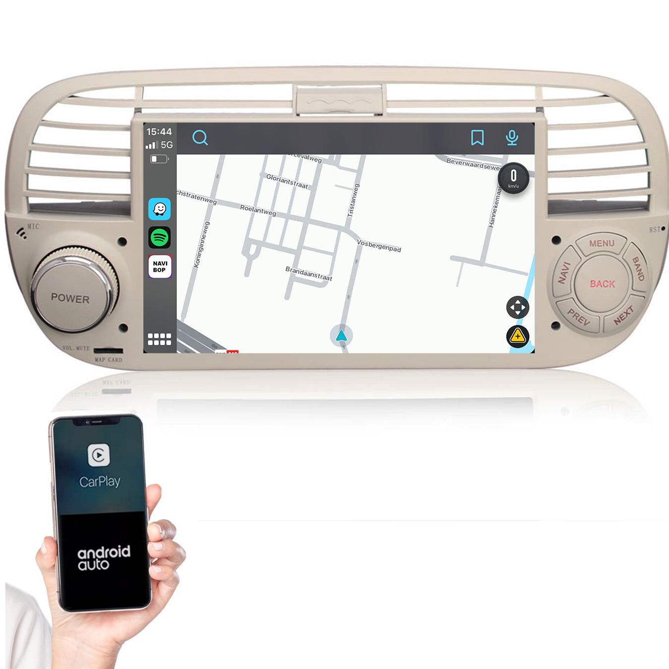 Fiat 500 | Autoradio | 2005 t/m 2017 | Android 14 | Apple CarPlay & Android Auto