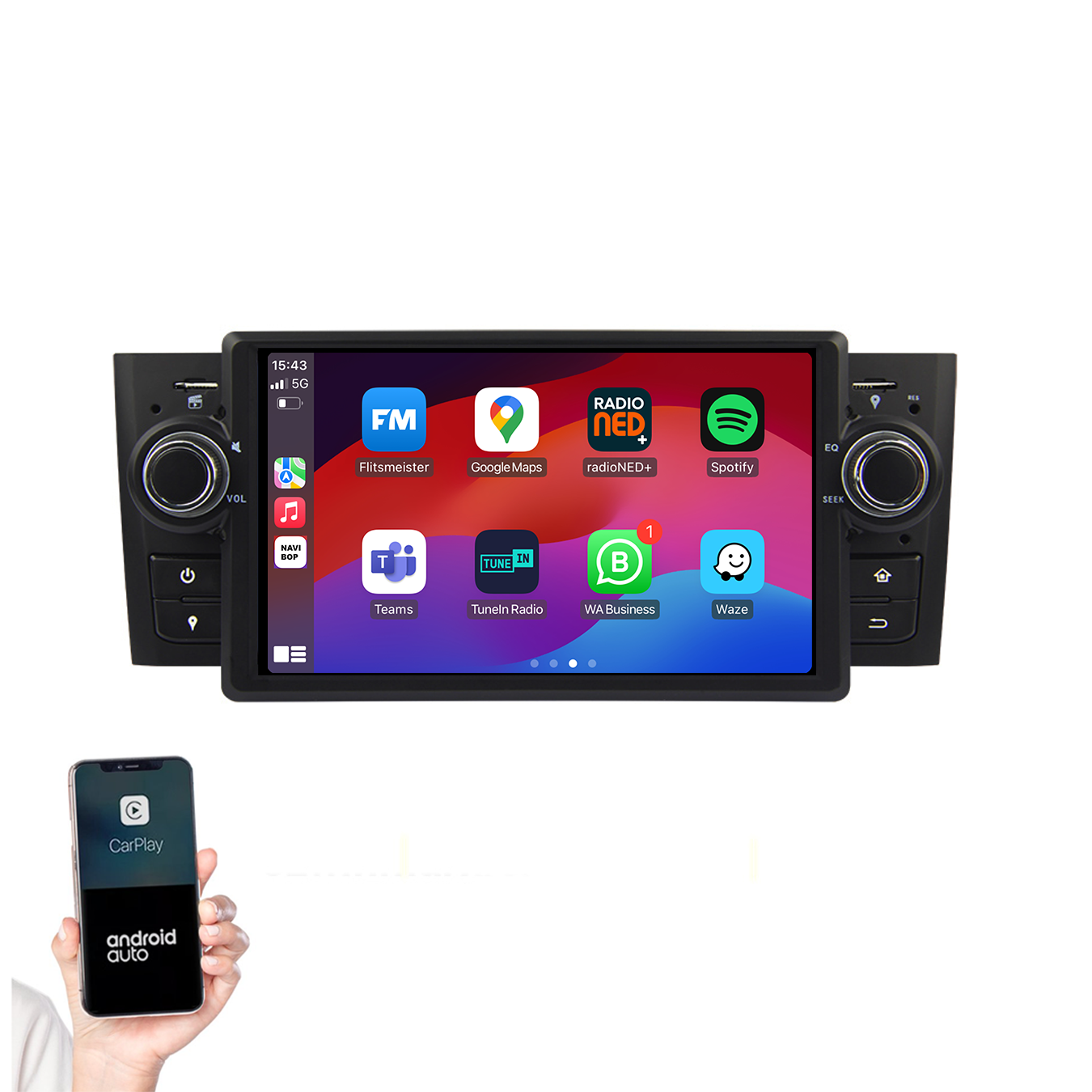 Fiat Punto Linea | Autoradio | 2007 t/m 2010 | Android 14 | Apple CarPlay & Android Auto