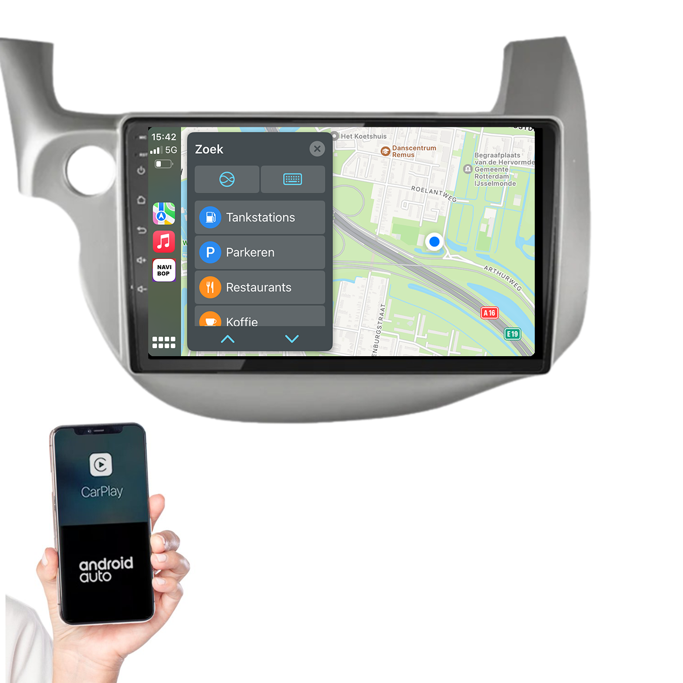 Honda Jazz | Autoradio | 2008 t/m 2015 | Android 14 | Apple CarPlay & Android Auto