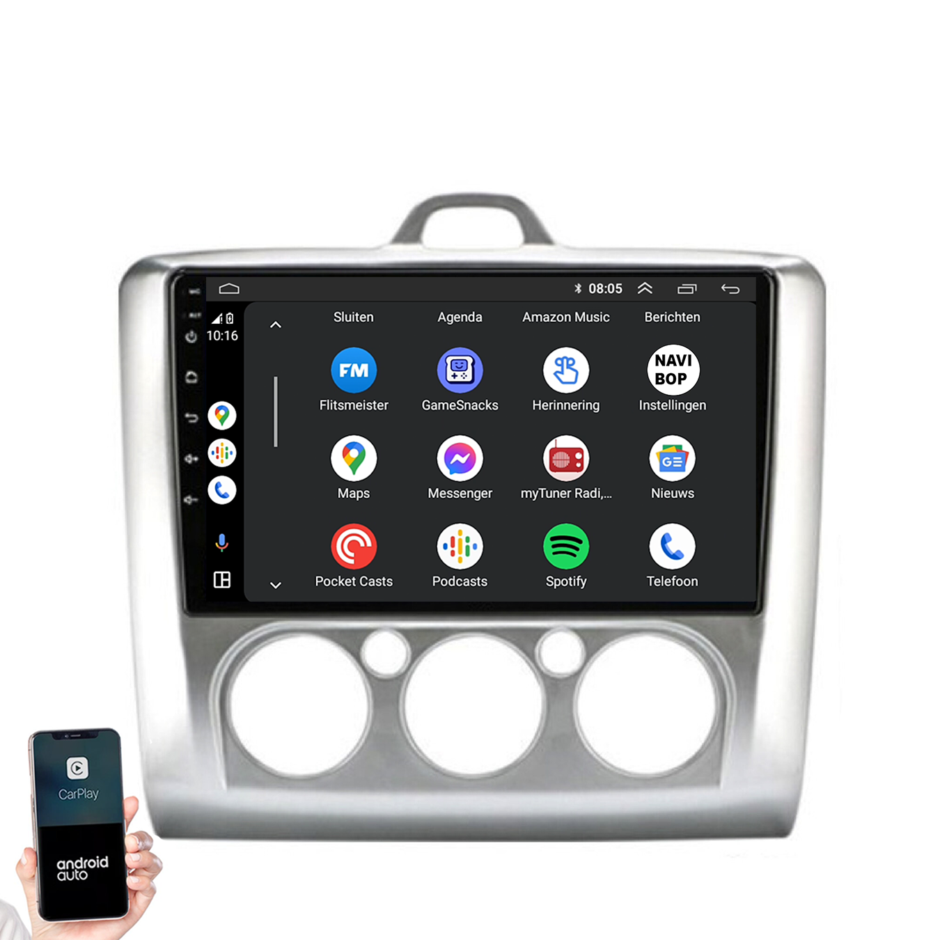 Ford Focus | Autoradio | 2004 t/m 2011 | Android 14 | Apple CarPlay & Android Auto