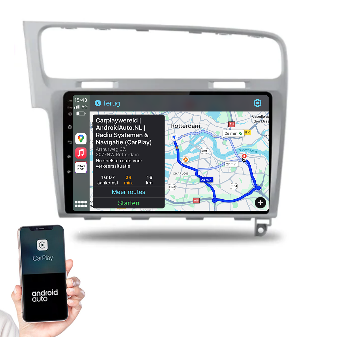 Volkswagen Golf 7 | Autoradio | 2013 t/m 2020 | Android 14 | Apple CarPlay & Android Auto