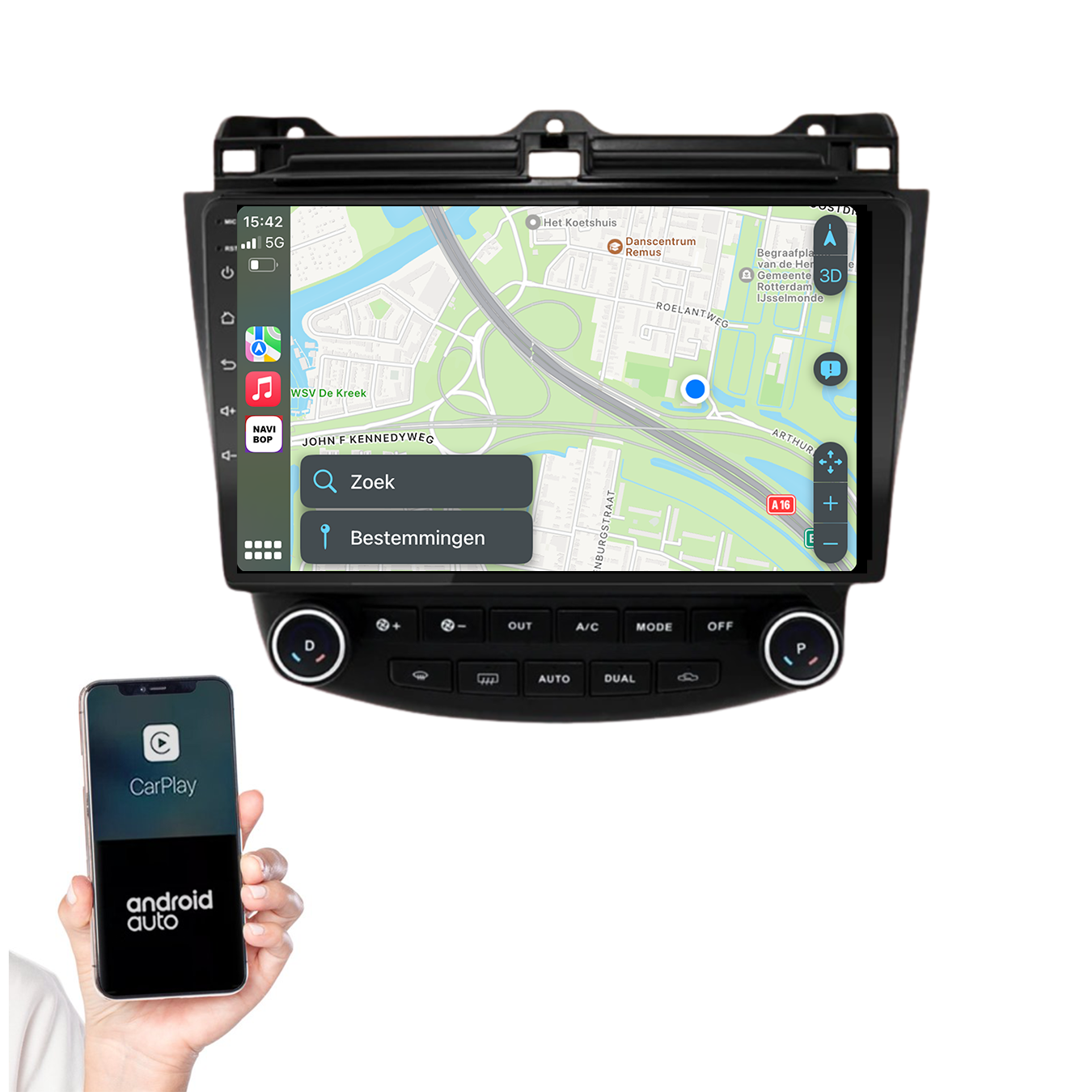 Honda Accord | Autoradio | 2003 t/m 2008 | Android 14 | Apple CarPlay & Android Auto
