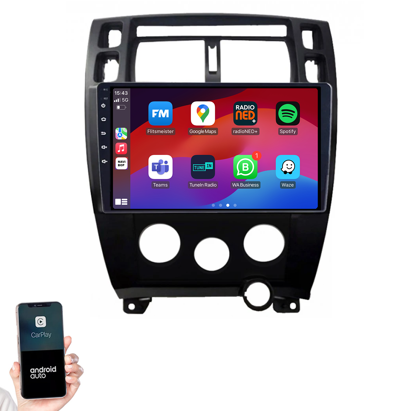 Hyundai Tucson | Autoradio | 2004 t/m 2009 | Android 14 | Apple CarPlay & Android Auto
