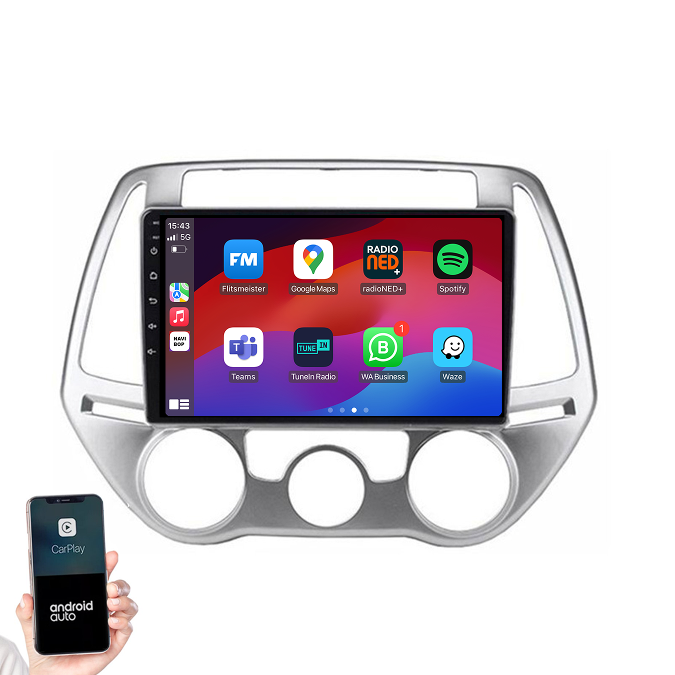 Hyundai I20 | Autoradio | 2008 t/m 2014 | Android 14 | Apple CarPlay & Android Auto