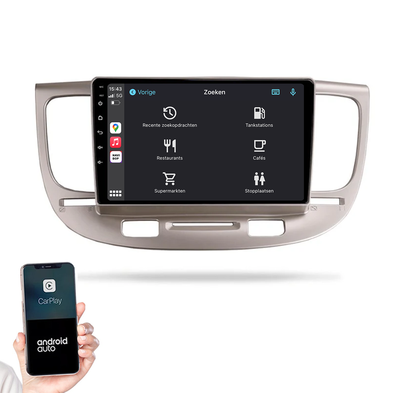 Kia Rio | Autoradio |2005 t/m 2011 | Android 14 | Apple CarPlay & Android Auto