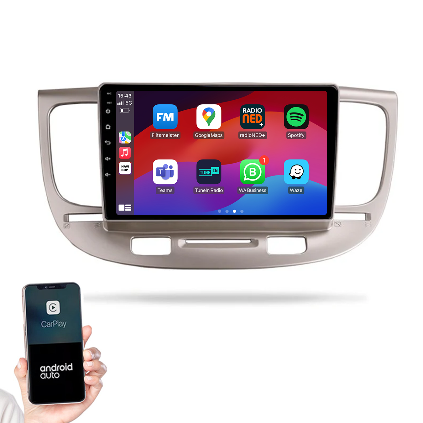 Kia Rio | Autoradio |2005 t/m 2011 | Android 14 | Apple CarPlay & Android Auto