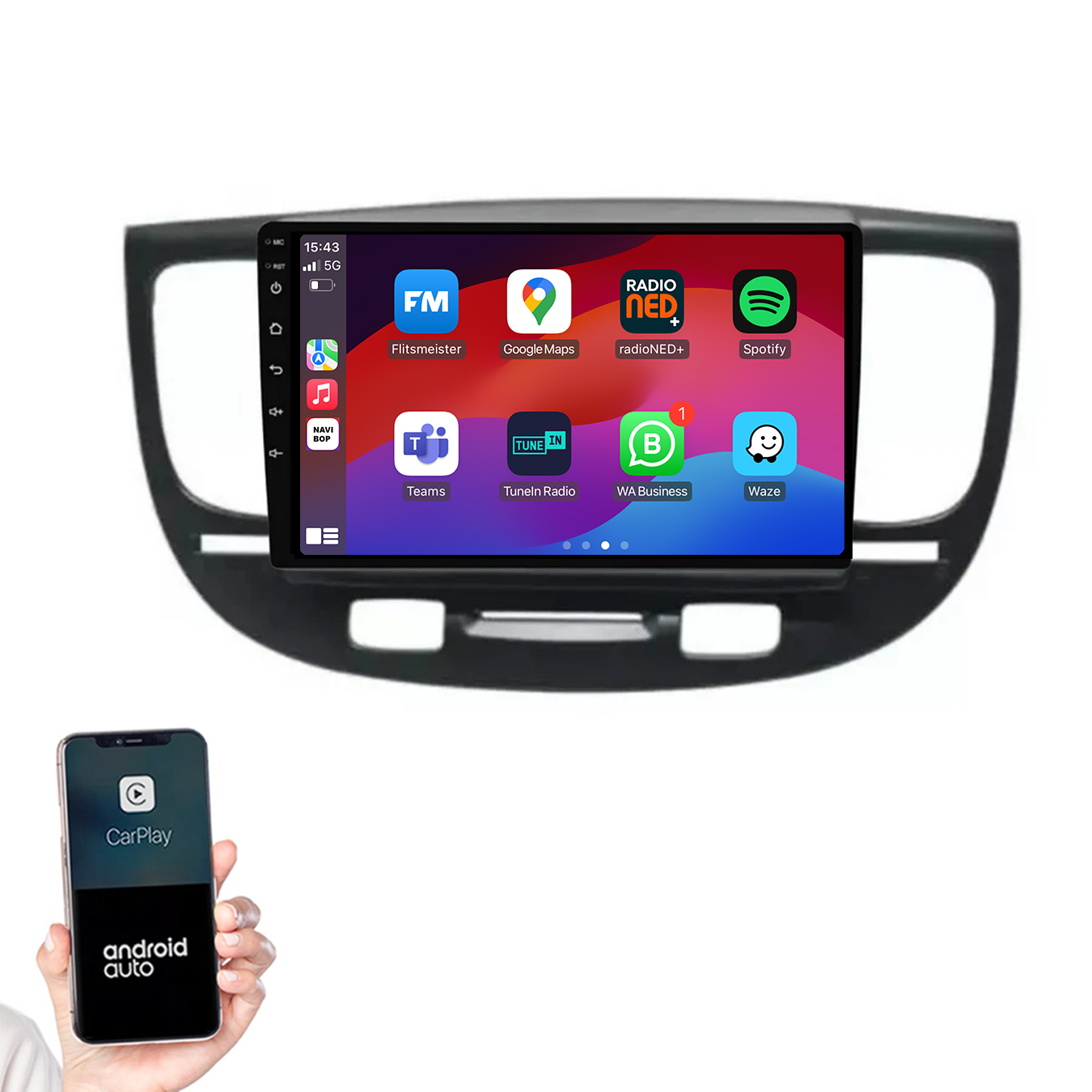 Kia Rio | Autoradio |2005 t/m 2011 | Android 14 | Apple CarPlay & Android Auto