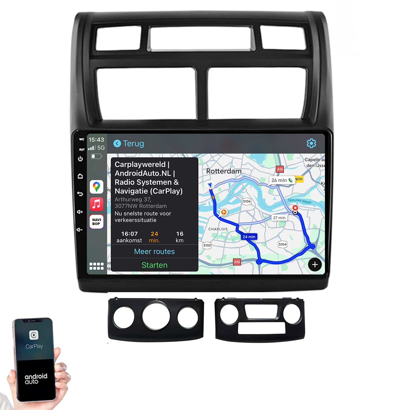 Kia Sportage | Autoradio | 2007 t/m 2012 | Android 14 | Apple CarPlay & Android Auto