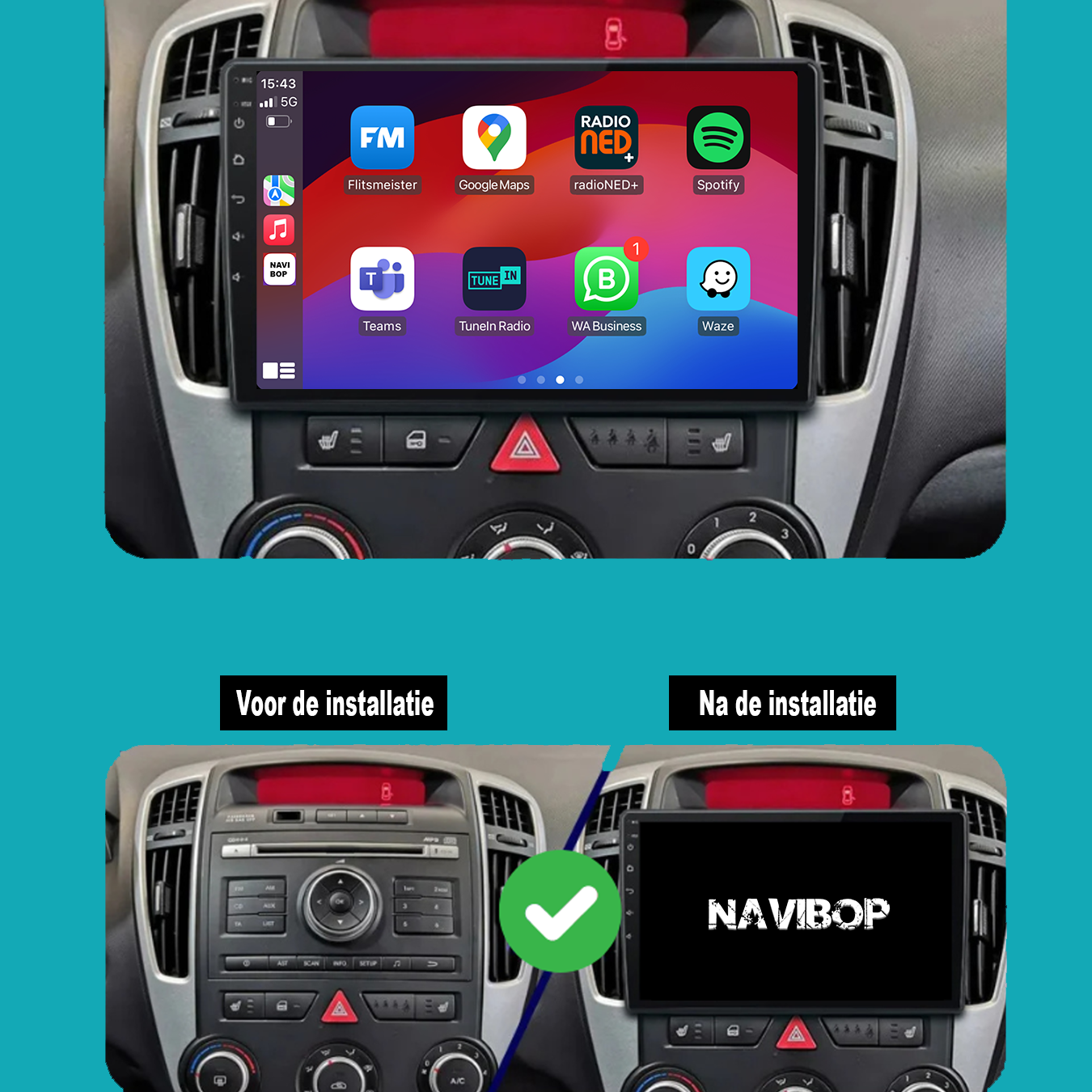 Kia Ceed | Autoradio | 2006 t/m 2011 | Android 14 | Apple CarPlay & Android Auto
