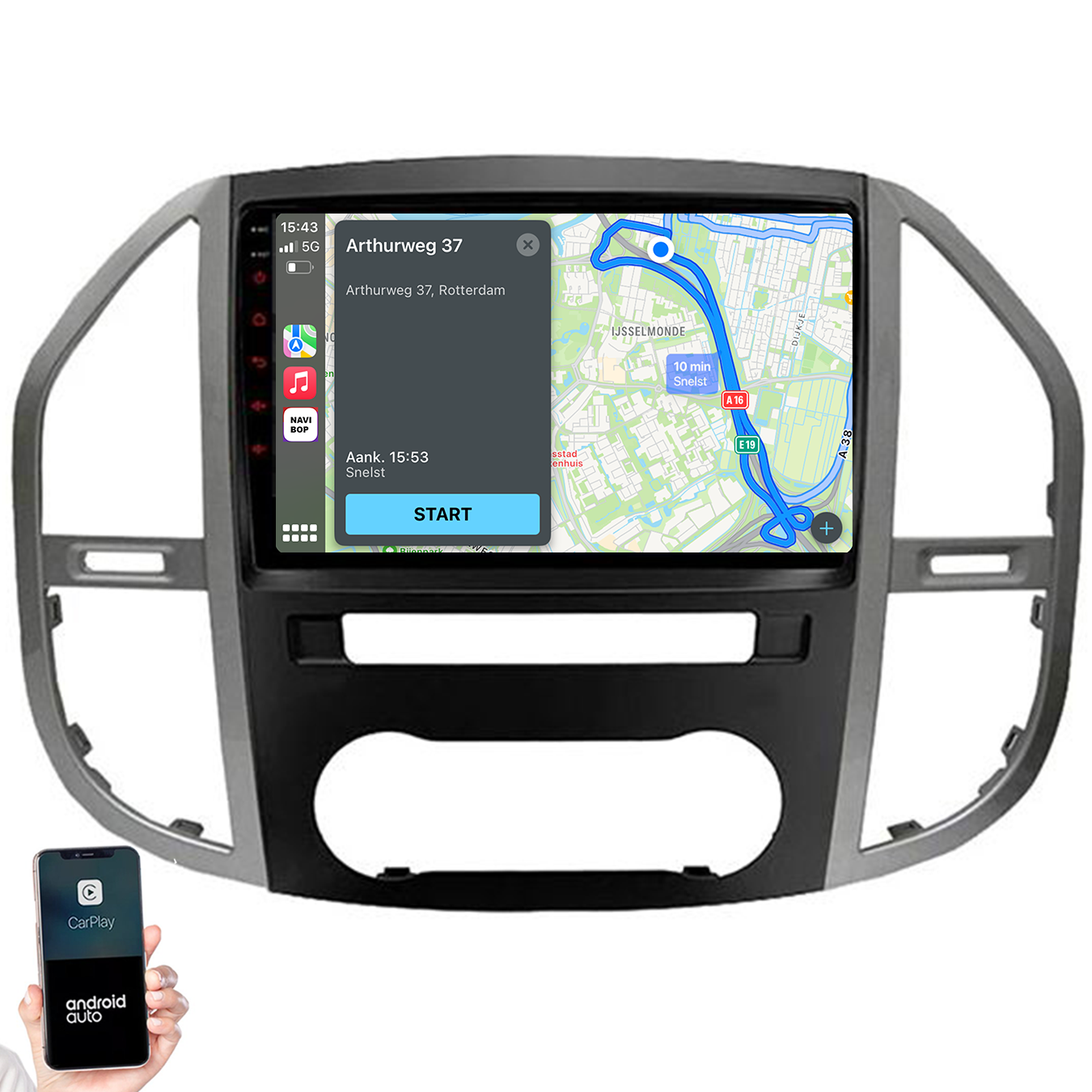 Mercedes Vito | Autoradio | 2014 t/m 2021 | Android 14 | Apple CarPlay & Android Auto