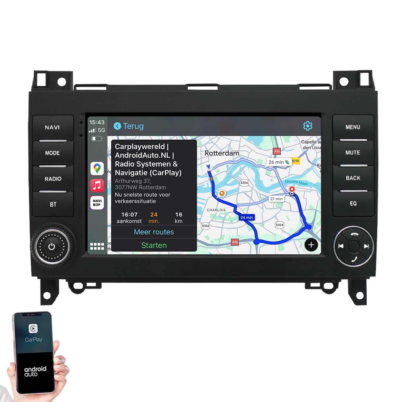 Mercedes A-klasse | Autoradio | 2004 t/m 2012 | Android 14 | Apple CarPlay & Android Auto