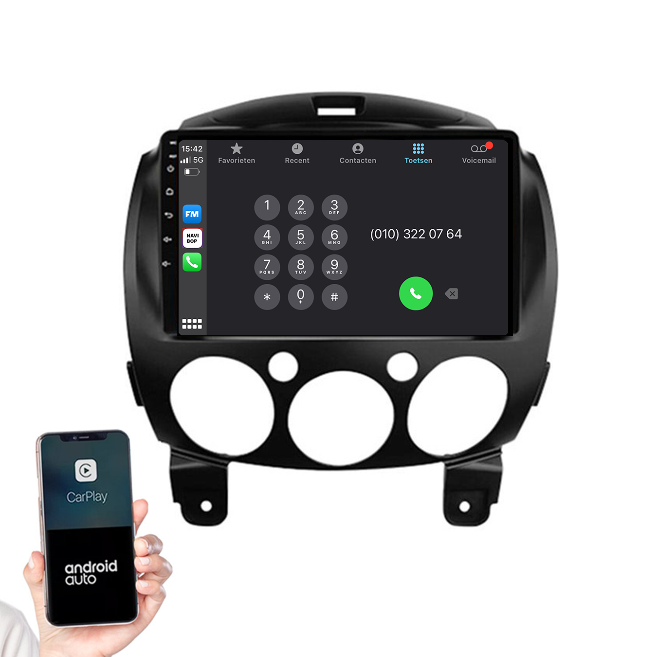 Mazda 2 | Autoradio | 2007 t/m 2014 | Android 14 | Apple CarPlay & Android Auto