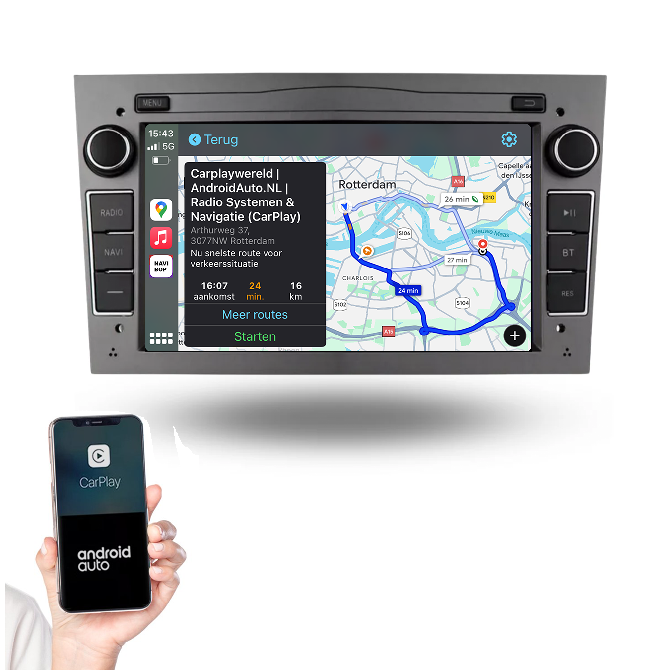 Opel Astra H | Autoradio | 2004 t/m 2010 | Android 14 | Apple CarPlay & Android Auto