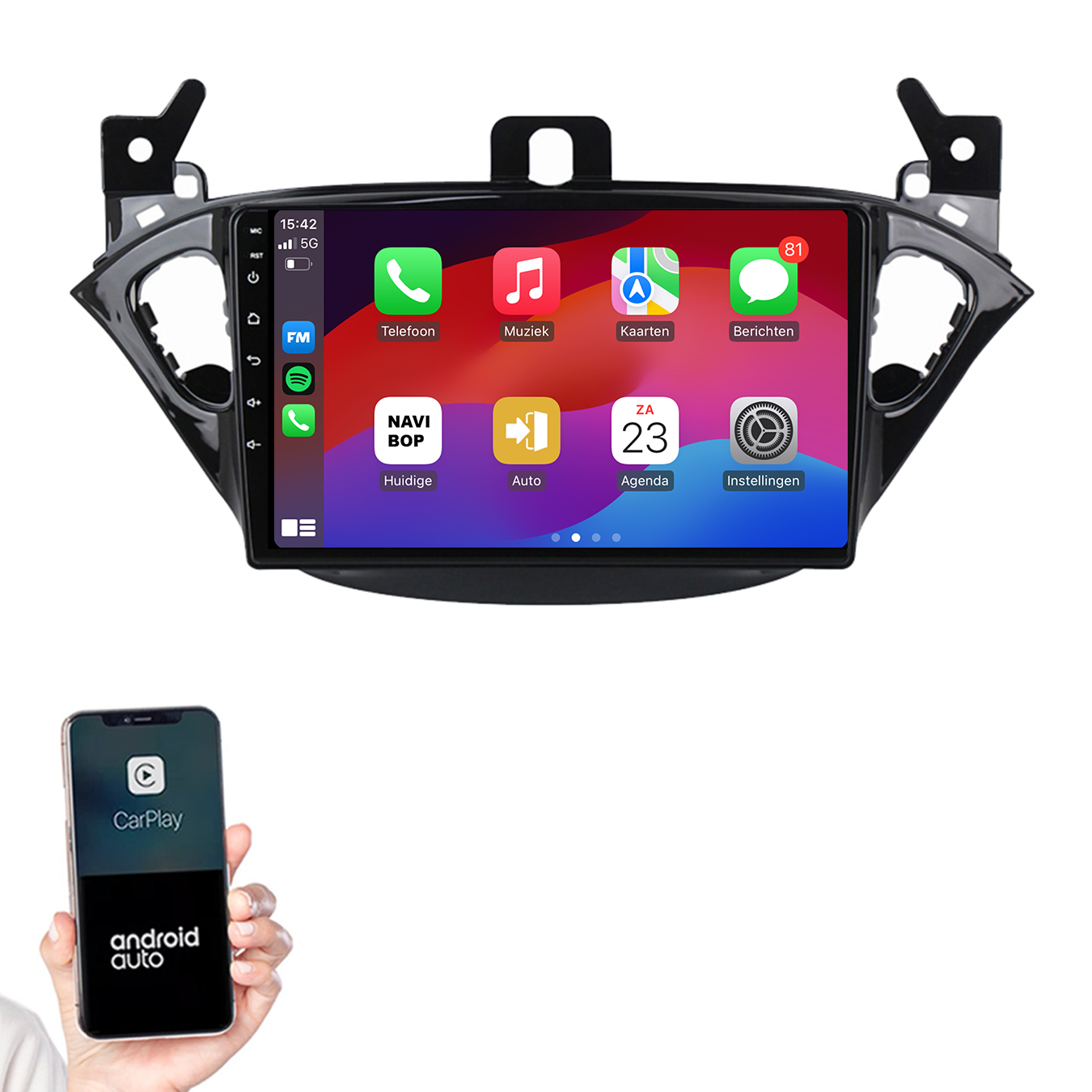 Opel Corsa E | Autoradio | 2015 t/m 2020 | Android 14 | Apple CarPlay & Android Auto