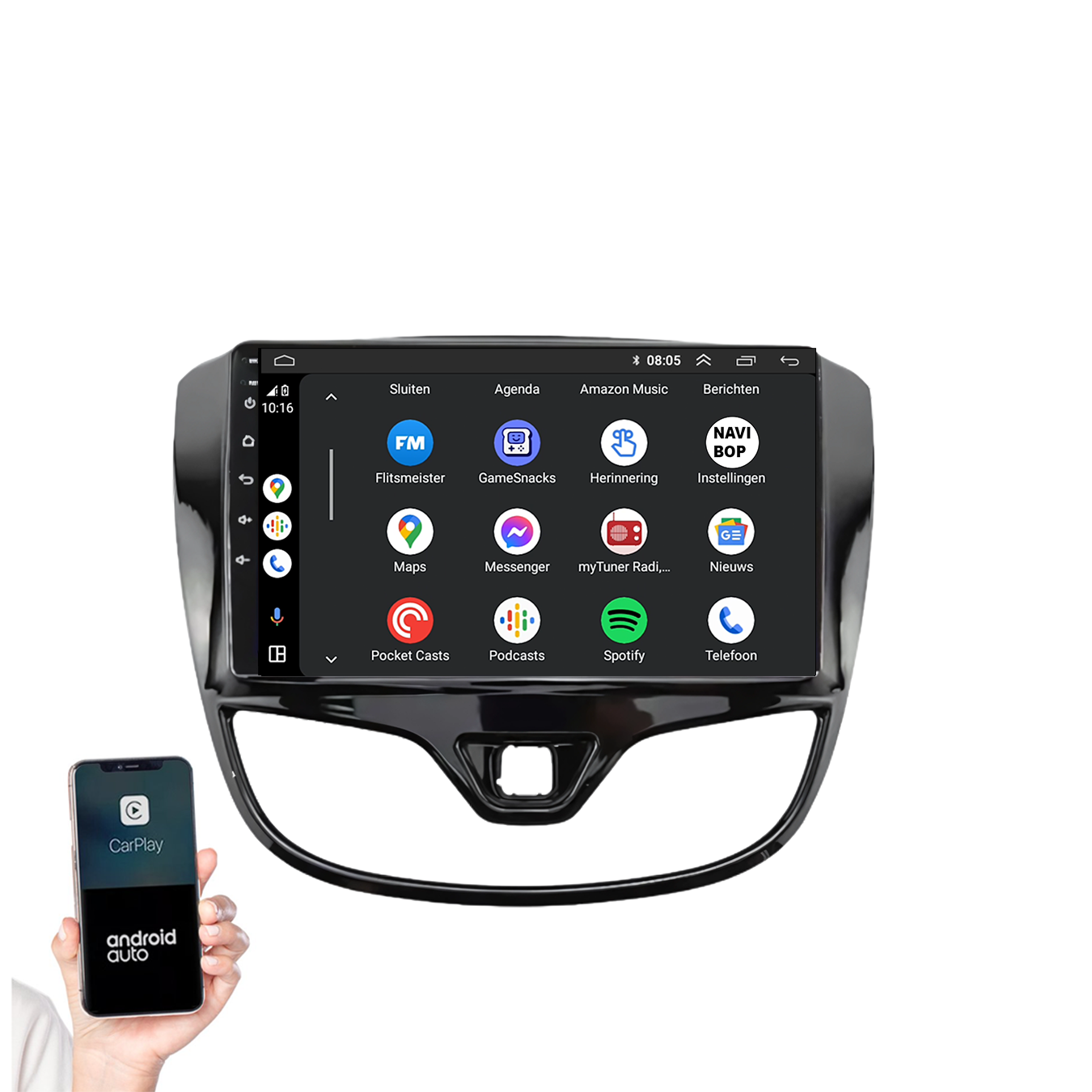 Opel Karl | Autoradio | 2015 t/m 2020 | Android 14 | Apple CarPlay & Android Auto