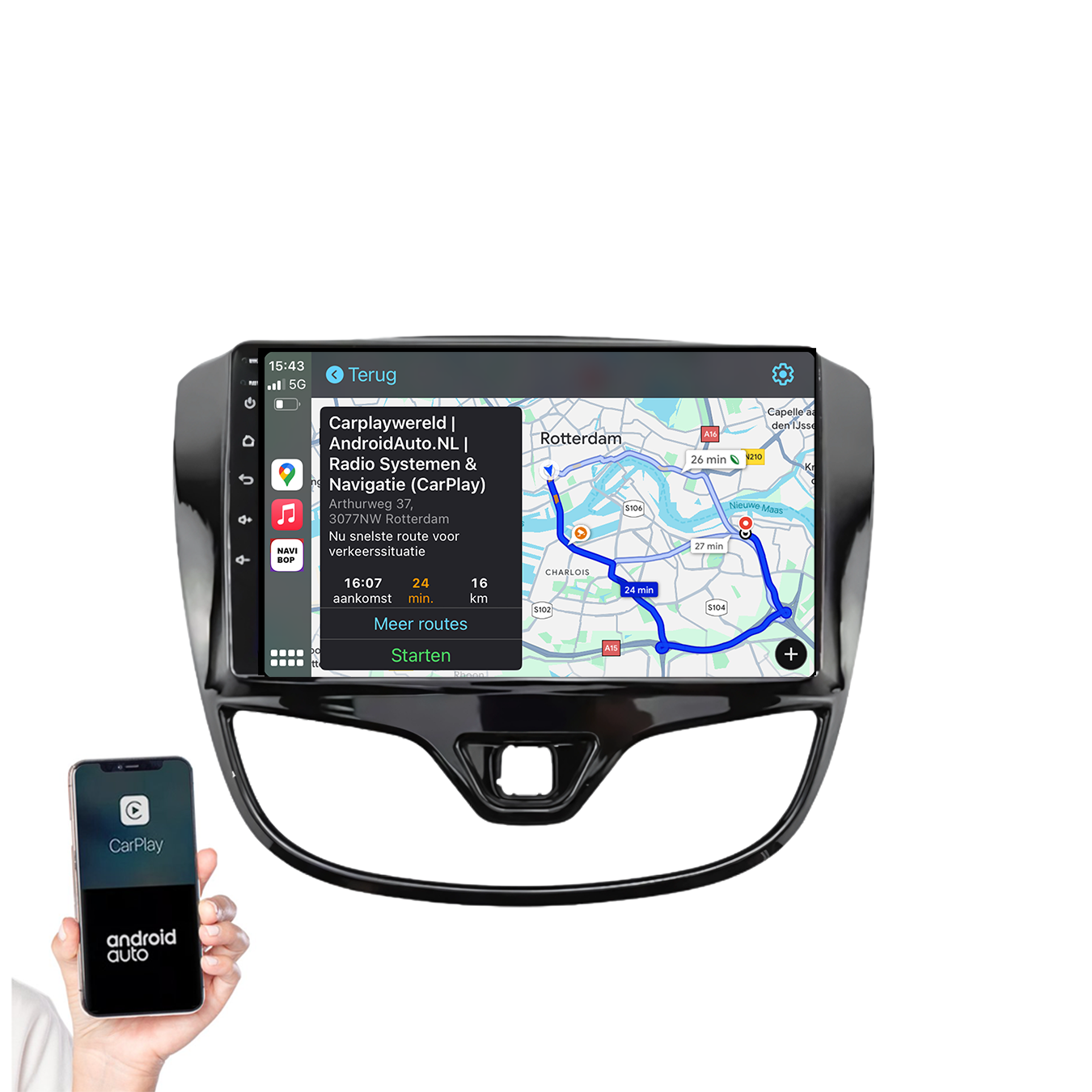 Opel Karl | Autoradio | 2015 t/m 2020 | Android 14 | Apple CarPlay & Android Auto