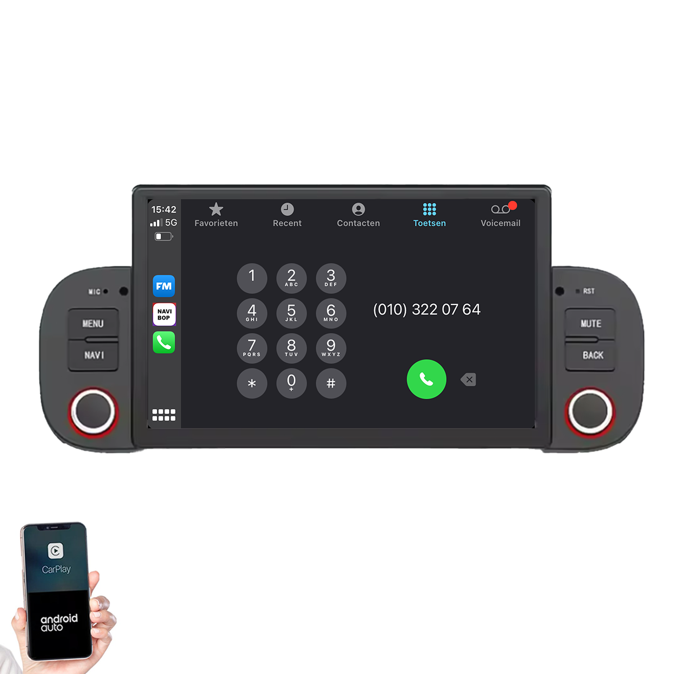 Fiat Panda | Autoradio | 2013 t/m 2020 | Android 14 | Apple CarPlay & Android Auto