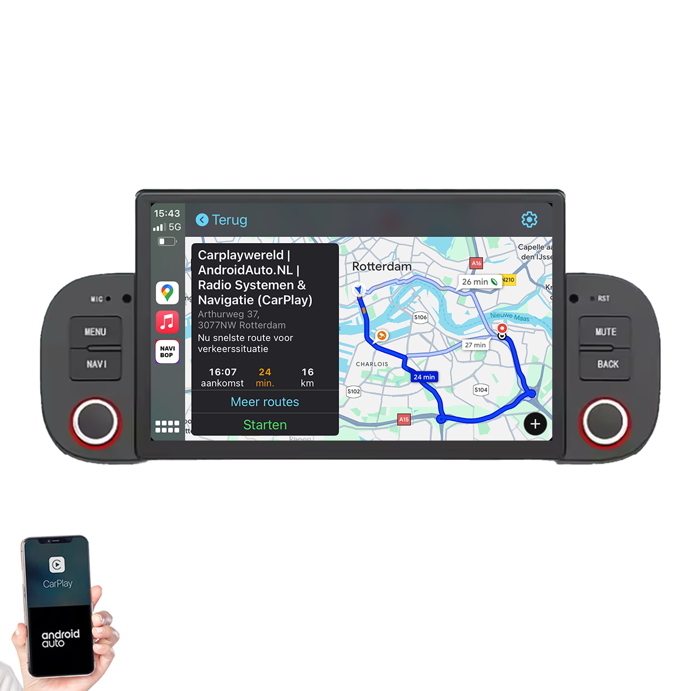 Fiat Panda | Autoradio | 2013 t/m 2020 | Android 14 | Apple CarPlay & Android Auto