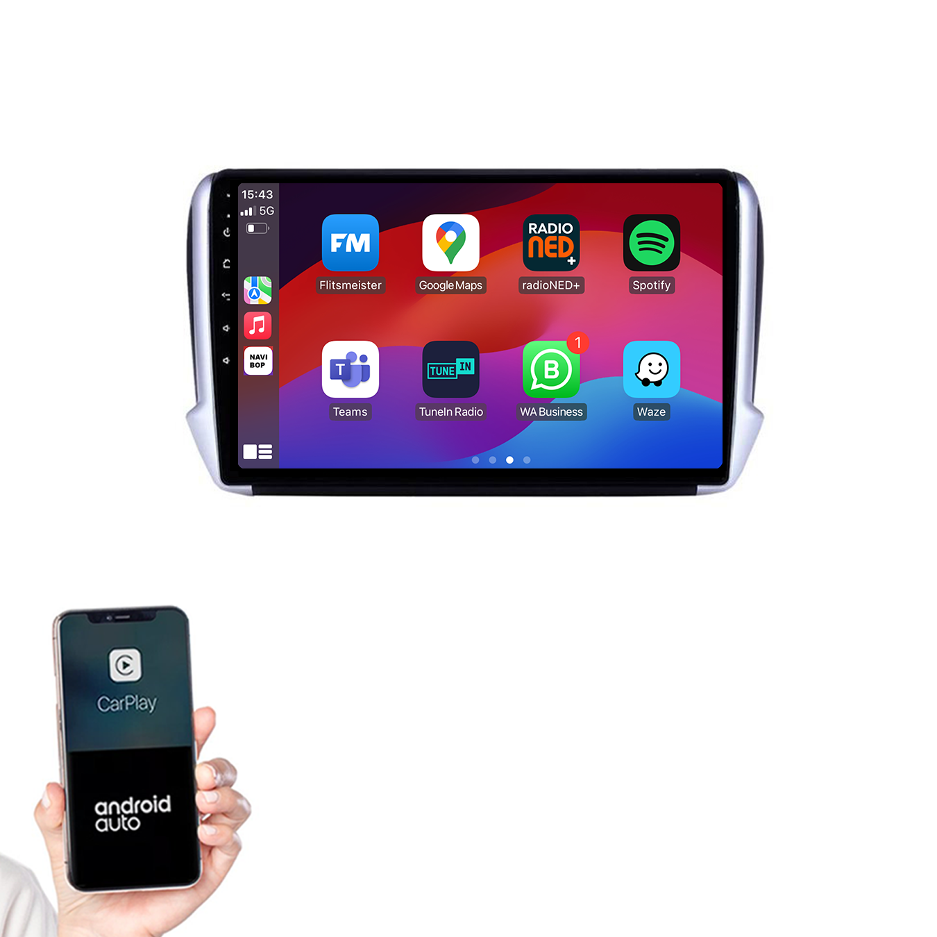 Peugeot 2008 | Autoradio | 2013 t/m 2019 | Android 14 | Apple CarPlay & Android Auto