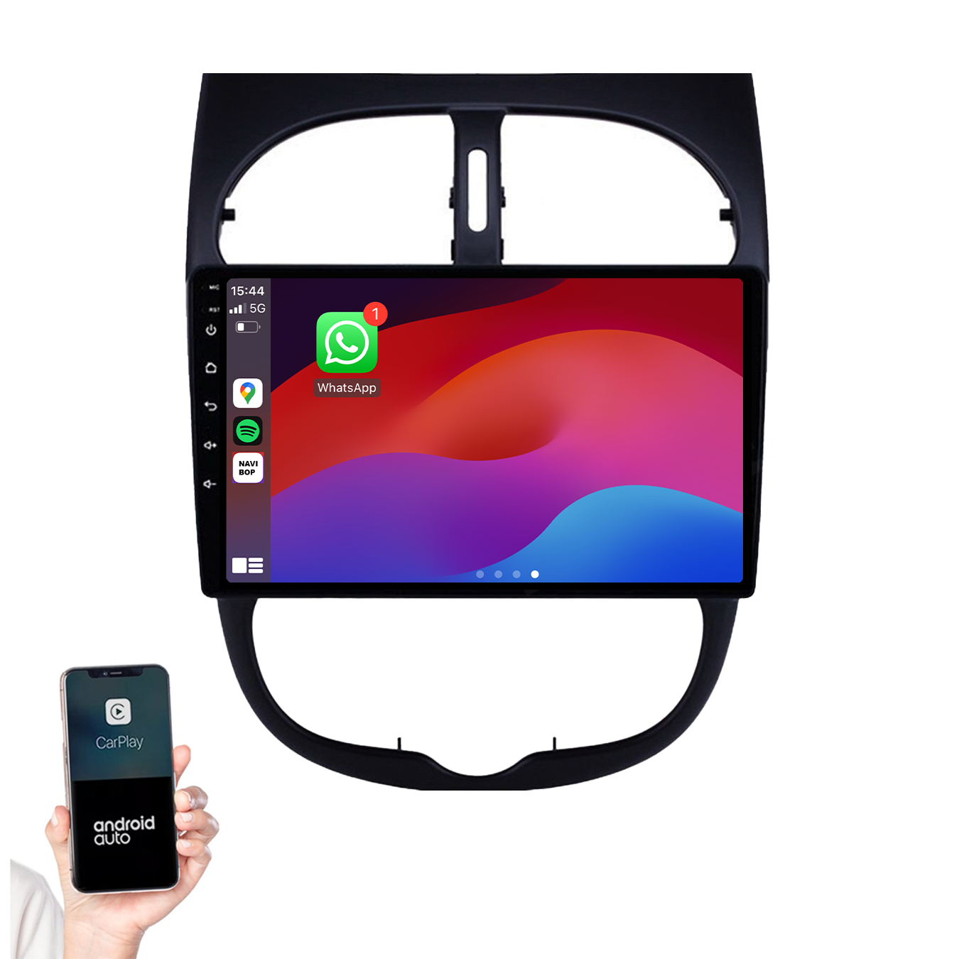 Peugeot 206 | Autoradio | 2000 t/m 2016 | Android 14 | Apple CarPlay & Android Auto