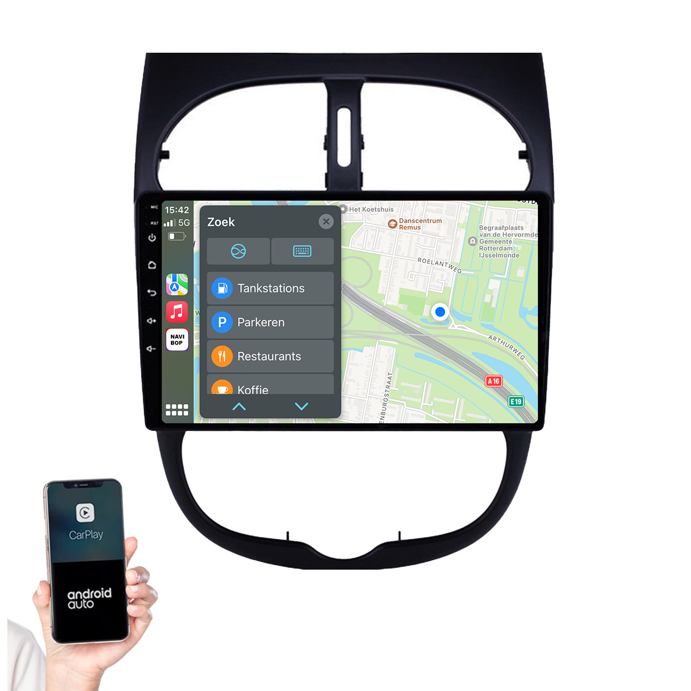 Peugeot 206 | Autoradio | 2000 t/m 2016 | Android 14 | Apple CarPlay & Android Auto