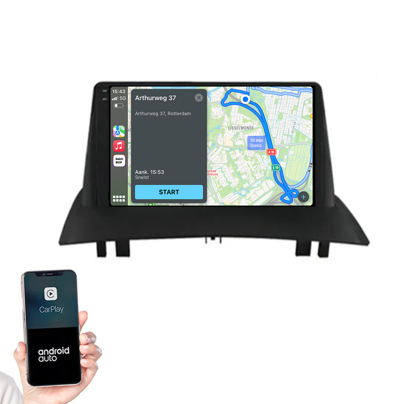 Renault Megane 2 | Autoradio | 2003 t/m 2008 | Android 14 | Apple CarPlay & Android Auto