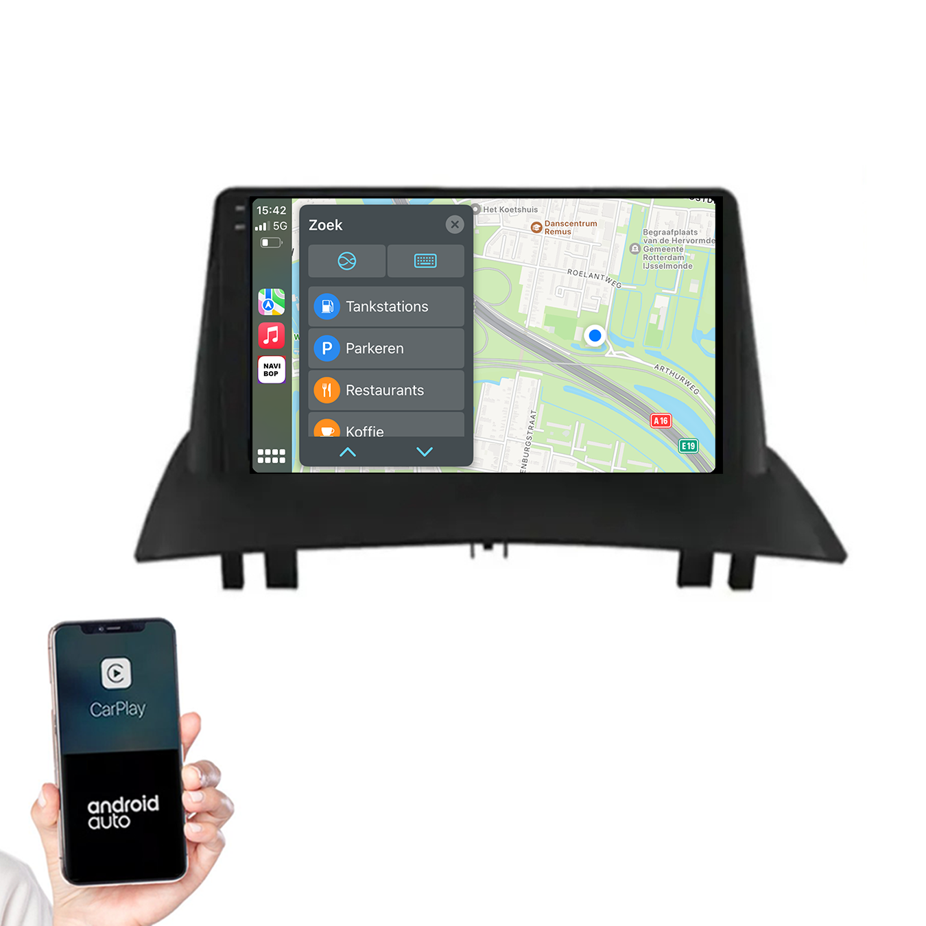 Renault Megane 2 | Autoradio | 2003 t/m 2008 | Android 14 | Apple CarPlay & Android Auto