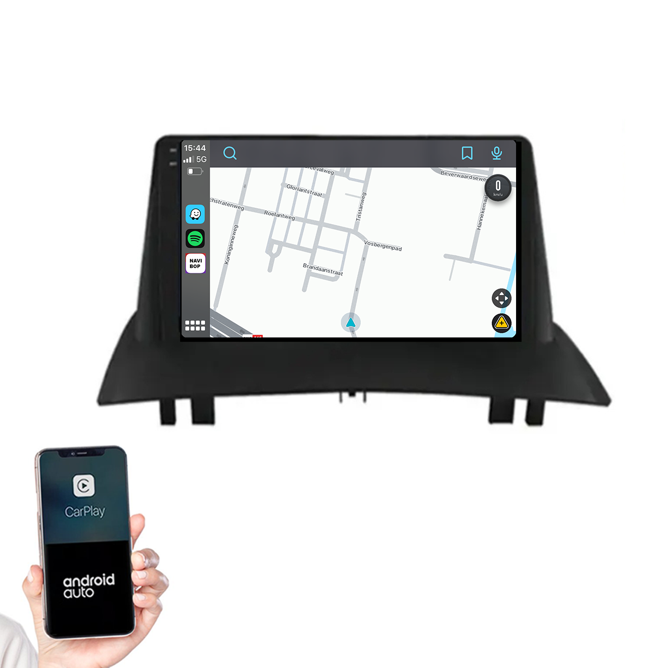 Renault Megane 2 | Autoradio | 2003 t/m 2008 | Android 14 | Apple CarPlay & Android Auto