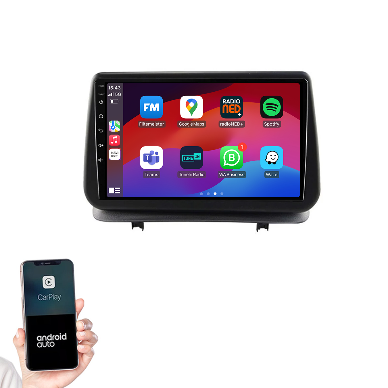 Renault Clio 2 | Autoradio | 2005 t/m 2012 | Android 14 | Apple CarPlay & Android Auto