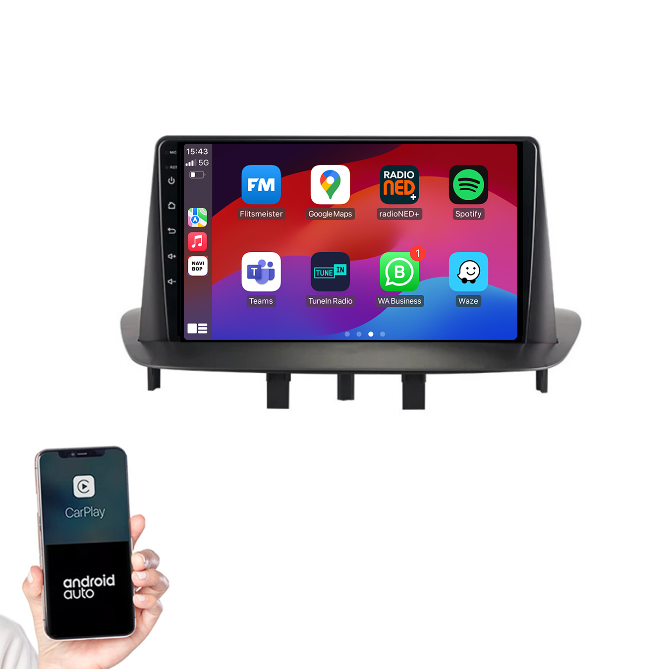 Renault Megane 3 | Autoradio | 2008 t/m 2015 | Android 14 | Apple CarPlay & Android Auto