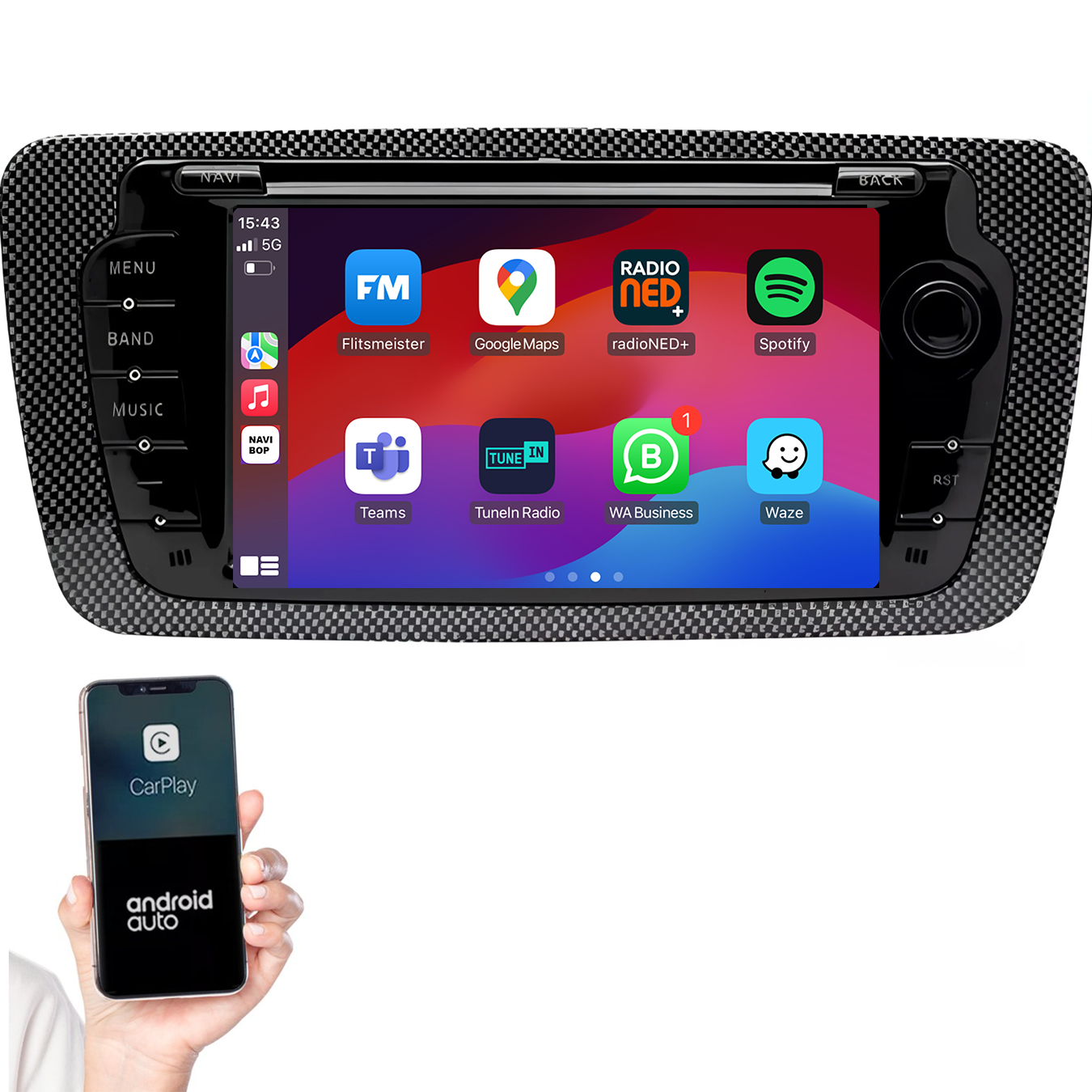 Seat ibiza | Autoradio | 2009 t/m 2013 | Android 14 | Apple CarPlay & Android Auto