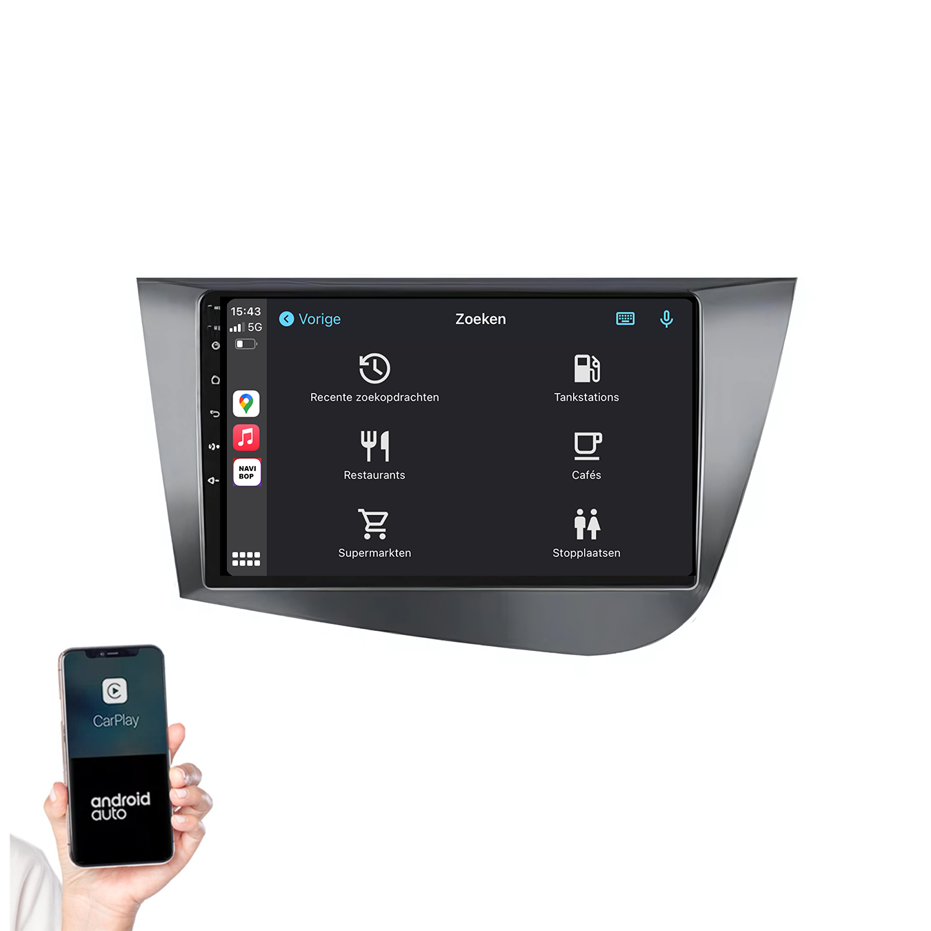 Seat Toledo | Autoradio | 2008 t/m 2016 | Android 14 | Apple CarPlay & Android Auto