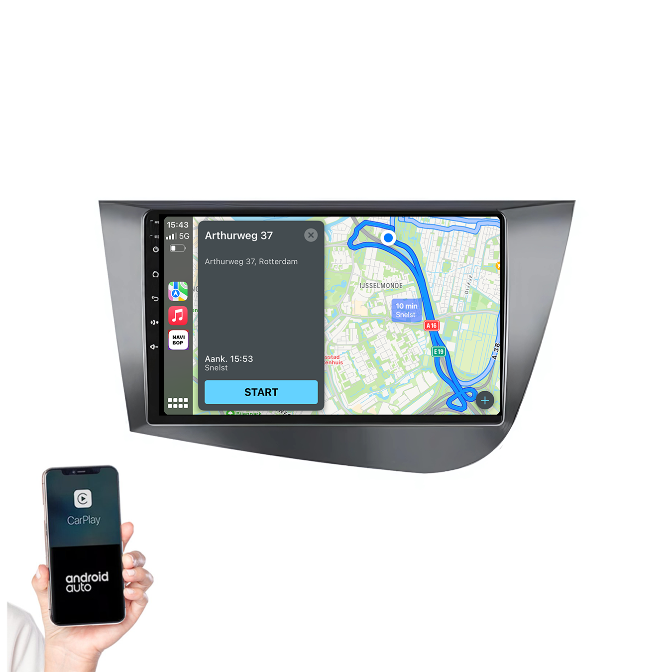 Seat Toledo | Autoradio | 2008 t/m 2016 | Android 14 | Apple CarPlay & Android Auto