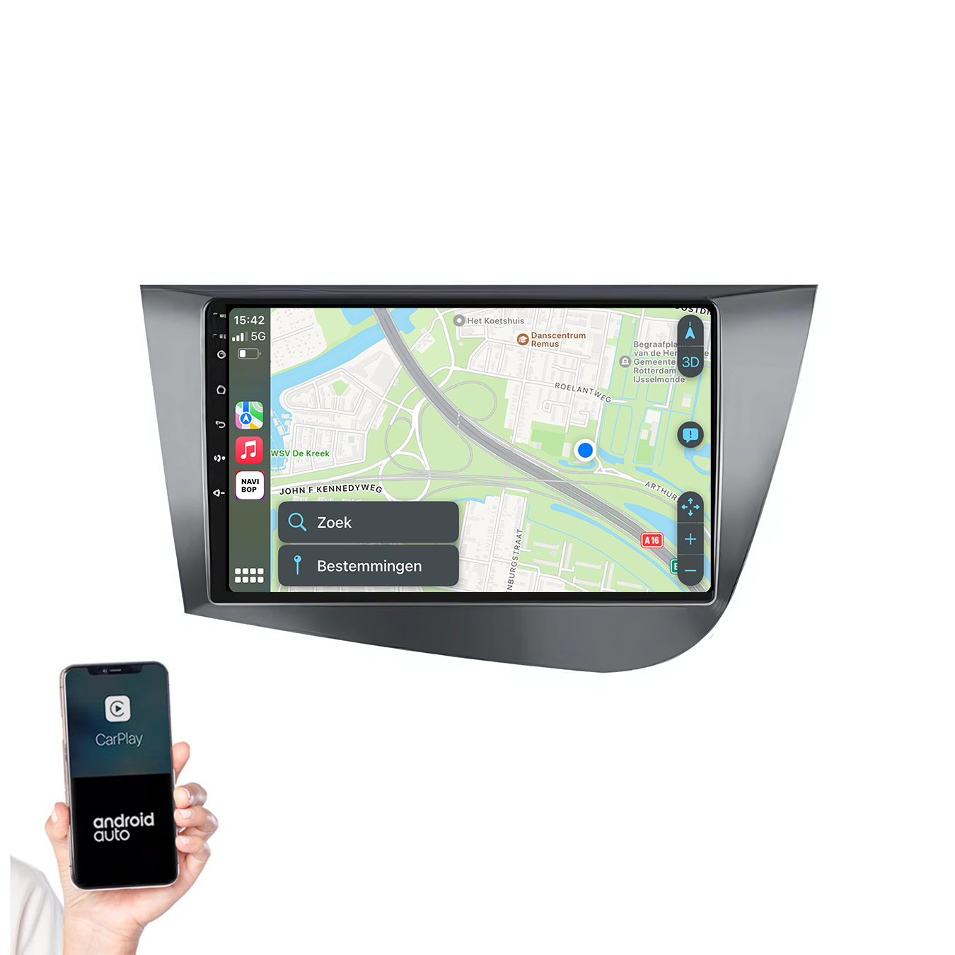 Seat Toledo | Autoradio | 2008 t/m 2016 | Android 14 | Apple CarPlay & Android Auto