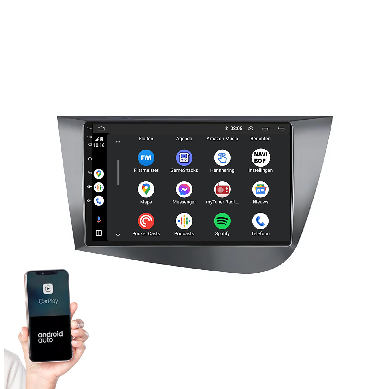 Seat Toledo | Autoradio | 2008 t/m 2016 | Android 14 | Apple CarPlay & Android Auto