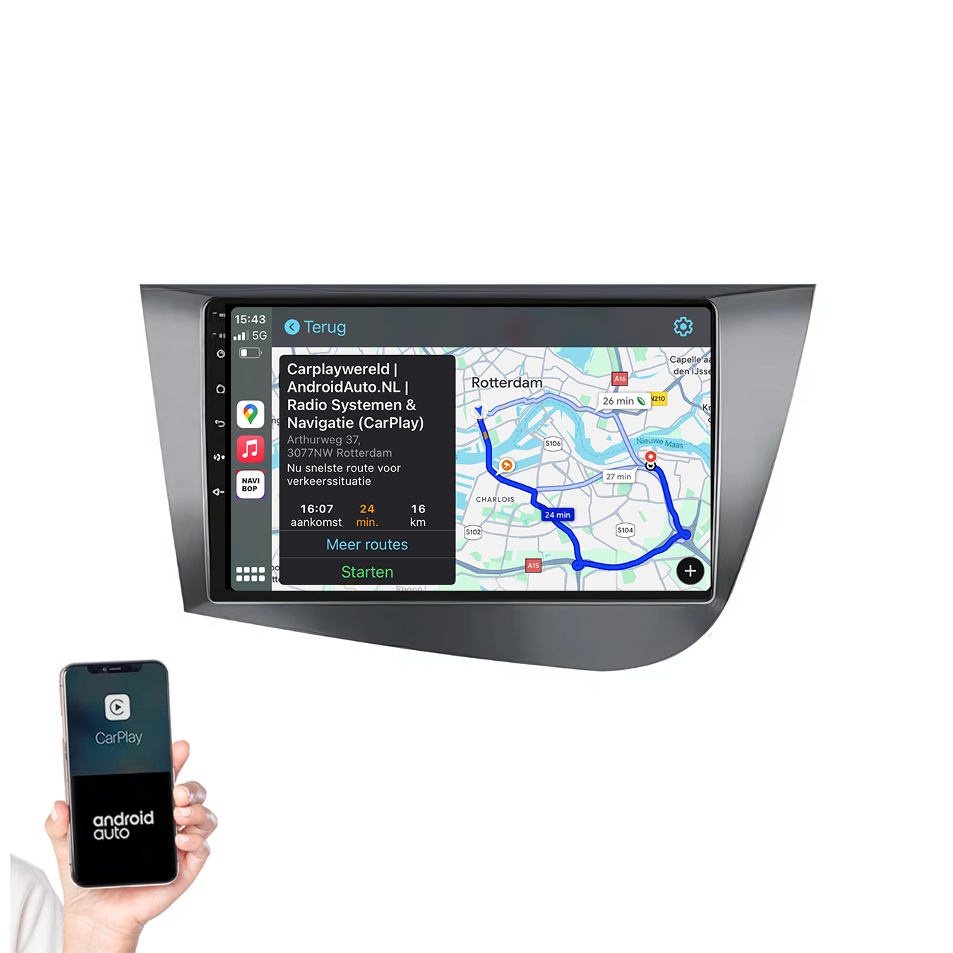 Seat Toledo | Autoradio | 2008 t/m 2016 | Android 14 | Apple CarPlay & Android Auto