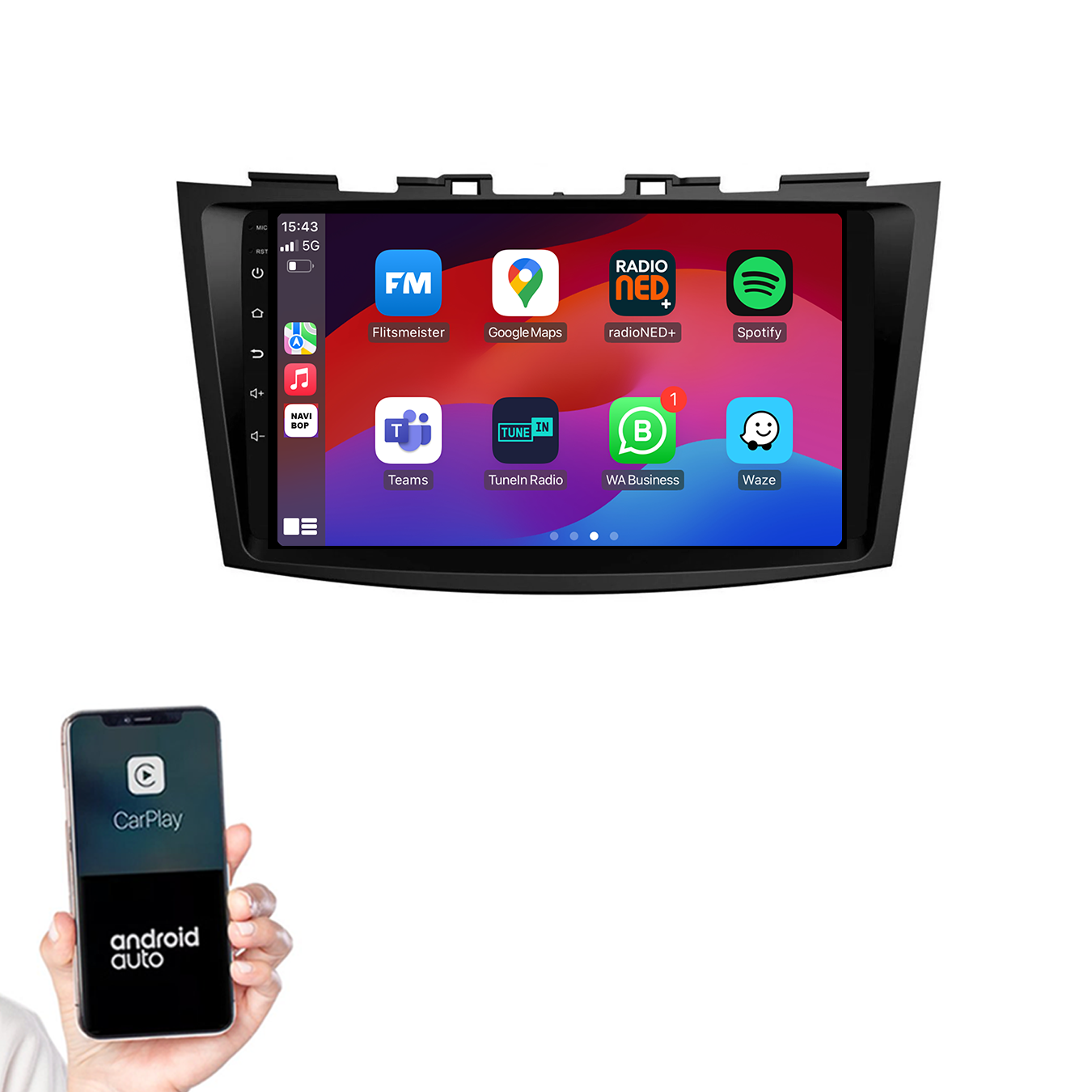 Suzuki Swift | Autoradio | 2011 t/m 2015 | Android 14 | Apple CarPlay & Android Auto