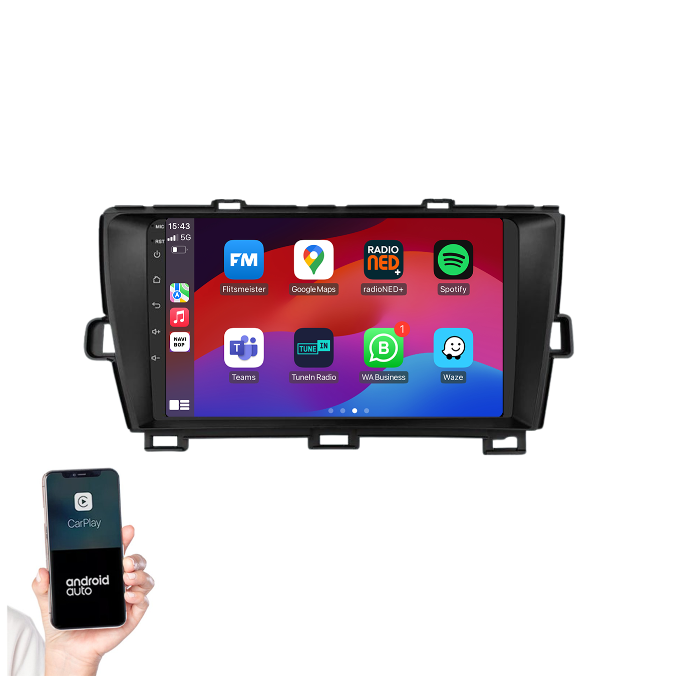 Toyota Prius | Autoradio | 2009 t/m 2015 | Android 14 | Apple CarPlay & Android Auto